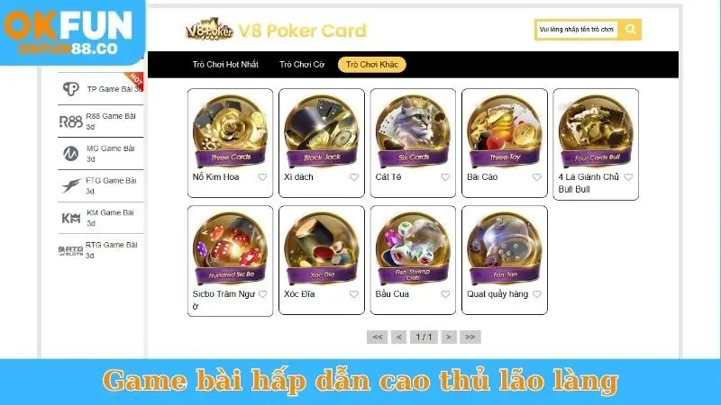 Game bài hấp dẫn cao thủ lão làng